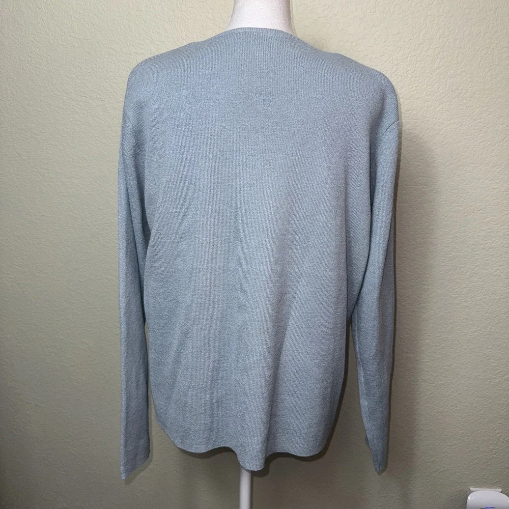 Vtg John Paul Richard Uniform Blue‎ Knit Cardigan Shell Set XL Coquette Coastal